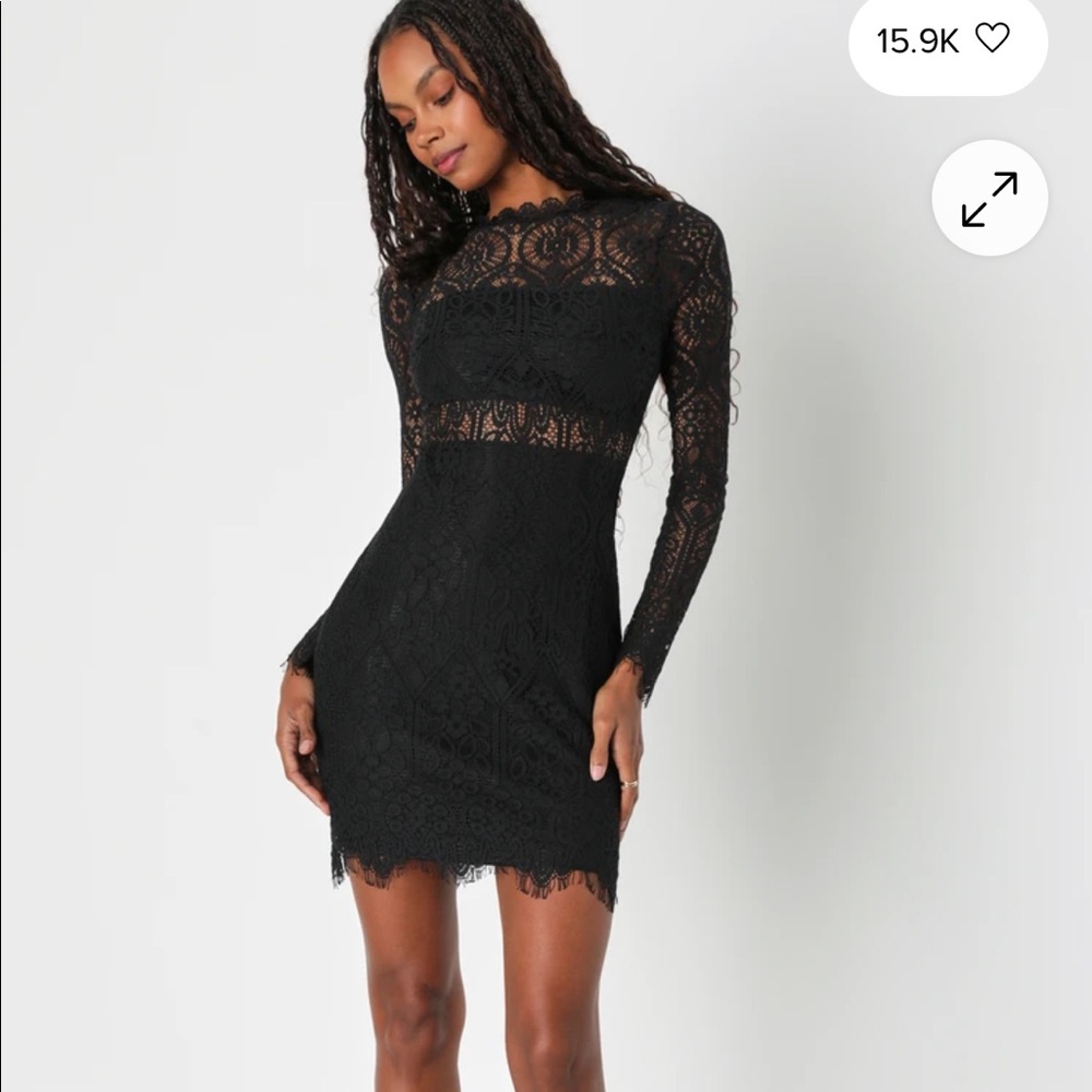 Lulus lace long sleeve holiday dress BRAND NEW